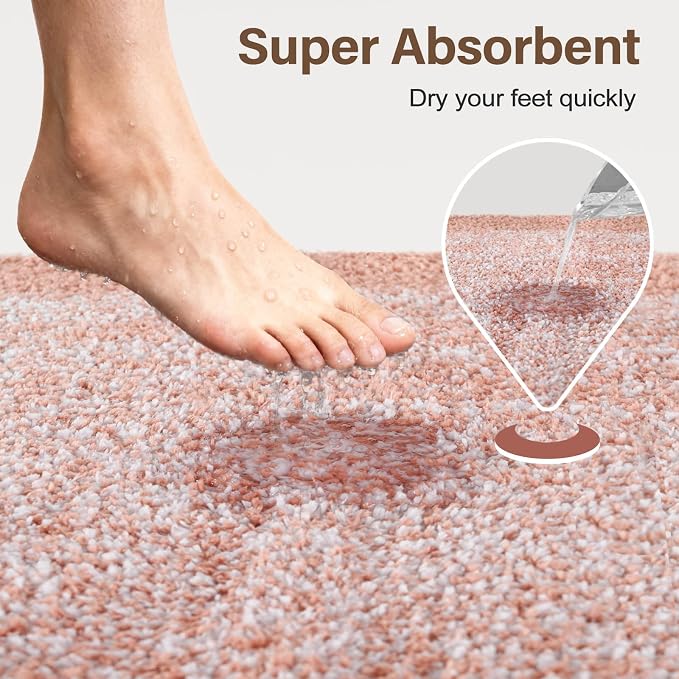 Bathroom Rugs 30x20 Non Slip Washable, Soft Absorbent Quick Dry Mats - Image 7