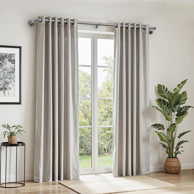 Zeerobee Curtain Rods for Windows 66 to 120, 1 Inch Industrial Wrap Around Grey - Image 2