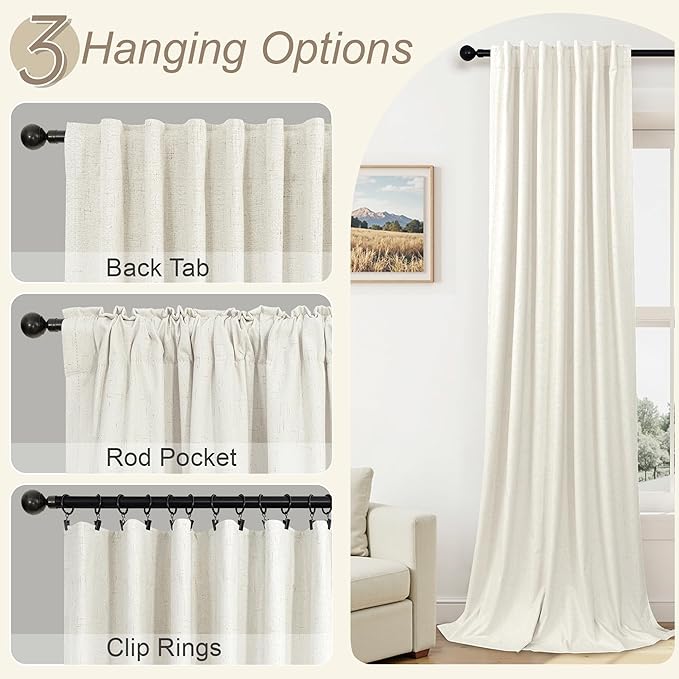 Neutral 80 Inch Nursery Blackout Curtains - Image 6
