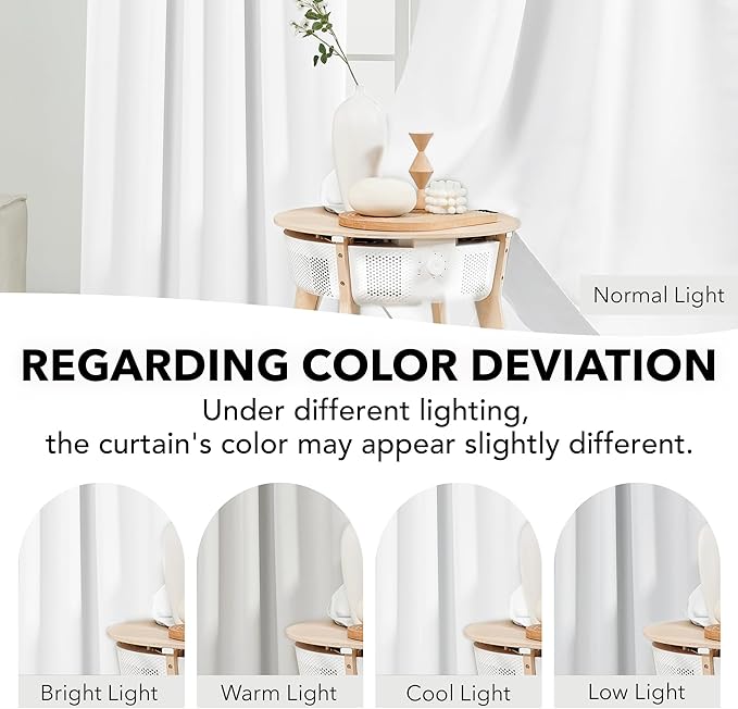 Deconovo Total Blackout Curtains 2 Panels W42 x L45— 100% Blackout, Thermal - Image 5