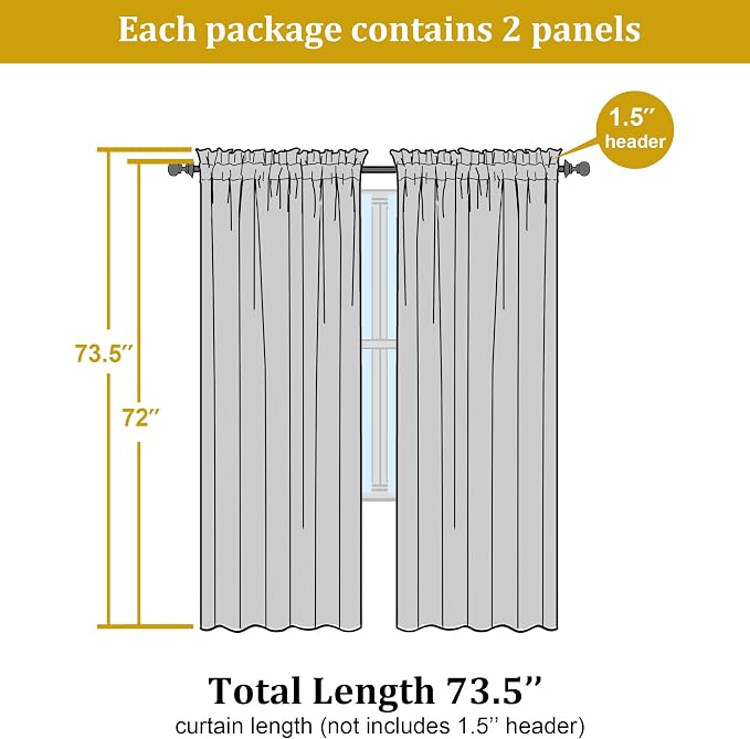 OWENIE Aqua Sheer Curtains for Bedroom Living Room 72 Inches Long 2 Panels Set - Image 2