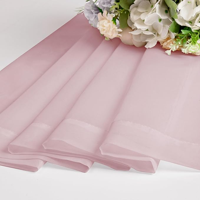 Chyhomenyc Blush Pink Sheer Curtains 120 Inches Long - Image 4