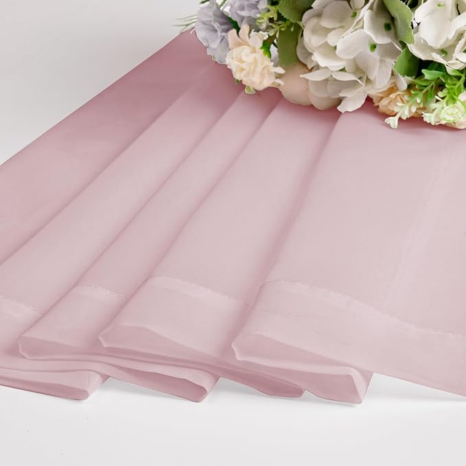 Chyhomenyc Blush Pink Sheer Curtains 108 Inches Long - Image 3