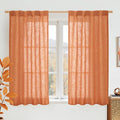 LAMIT 54 Inch Semi Sheer Window Linen Curtains, Light Filtering Panels Back Tab by LAMIT