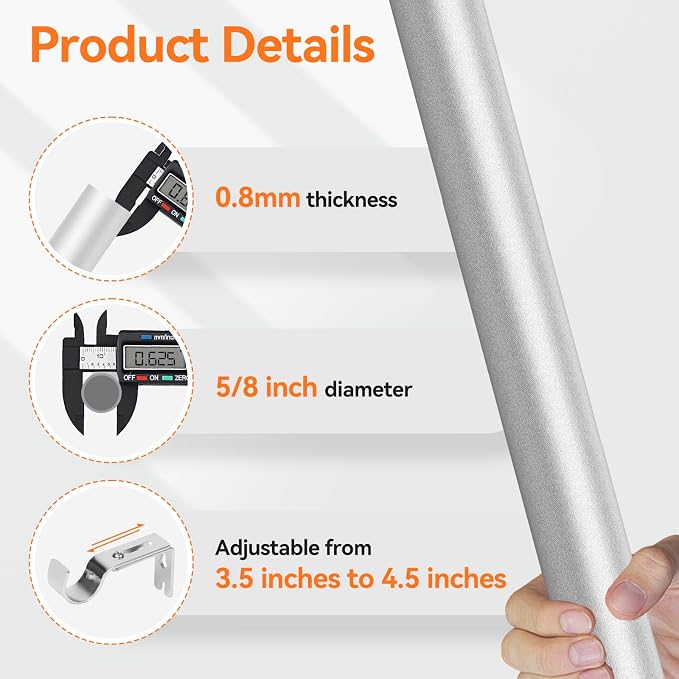 Curtain Rod Set for Windows 28 to 60 Inch - Image 3