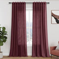 Nanspring Burgundy Linen 144 Inch Curtains by Nanspring