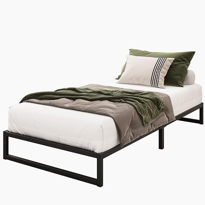 8 Inch Twin Bed Frames Heavy Duty Metal Twin Platform Bed Frame No Box Spring Needed, Noise Free, Easy Assembly, Black