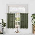 LAMIT Semi Sheer Short Linen Curtains 36 Inch Length 2 Panels, Light Filtering by LAMIT