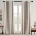 Topfinel 94 Inch Long Linen Blackout Curtains 2 Panel Set, Greige Natural by Topfinel
