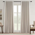 Topfinel 105 Inches Long Blackout Natural Linen Curtains by Topfinel