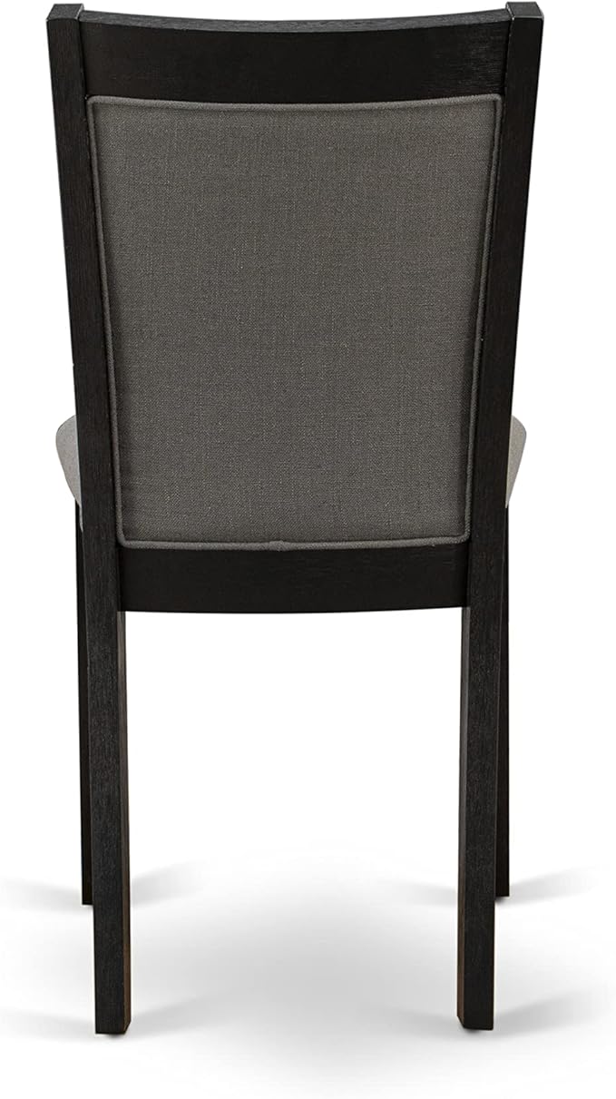 East West Furniture X627MZ650-5 5 Piece Dinette Set Includes a Rectangle Dining Room Table with X-Legs and 4 Dark Gotham Grey Linen Fabric Upholstered Chairs, 40x72 Inch, Multi-Color