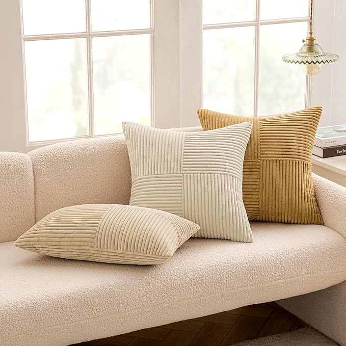 MIULEE Khaki Decorative Throw Pillow Covers 18x18 Inch - Image 5