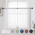 OWENIE Short White Sheer Curtains 36 Inches 2 Panels Set by OWENIE