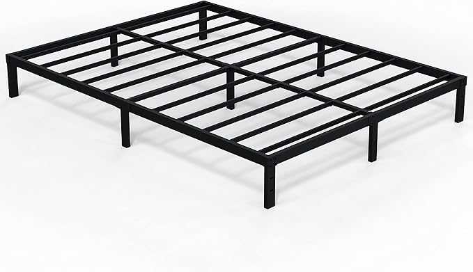 EMODA 10 Inch Full Size Bed Frame Heavy Duty Metal Platform No Box Spring Needed, Easy Assembly Noise Free, Black