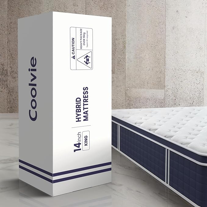 Coolvie Full Size Mattress 14 Inch, Hybrid Soft Medium Plush Mattress with Gel Memory Foam for Adaptive Support and Pressure Relief, Cloud-Like Sleep Mattress in A Box for Silent, 100-Night Trial