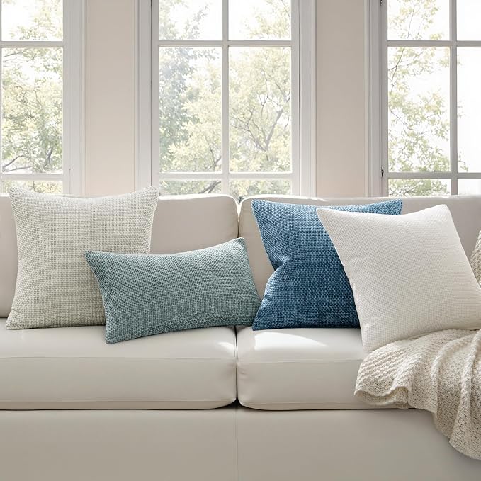 MIULEE Pack of 2 Couch Throw Pillow Covers 18x18 Inch Coastal Blue Modern Boho - Image 3
