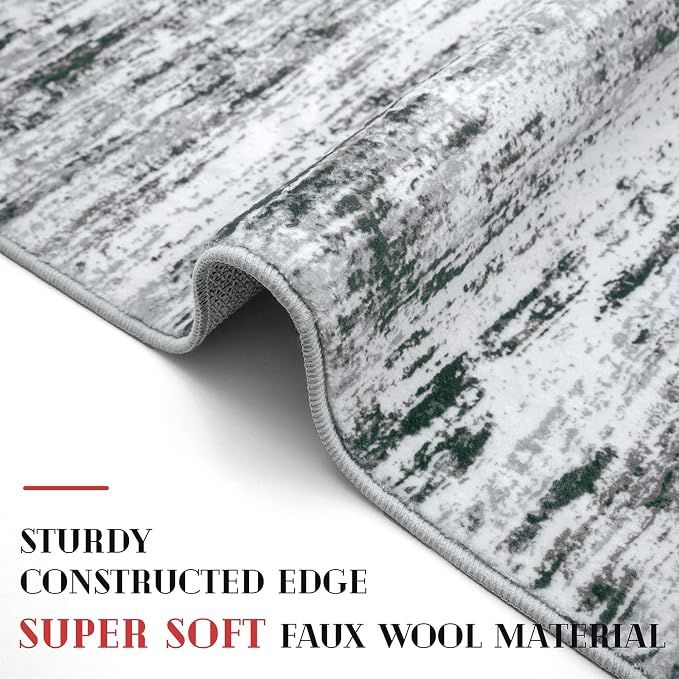 Lansny Modern Abstract Entryway Rug Indoor 2x3 Washable Rug Non-Slip Soft Small - Image 5