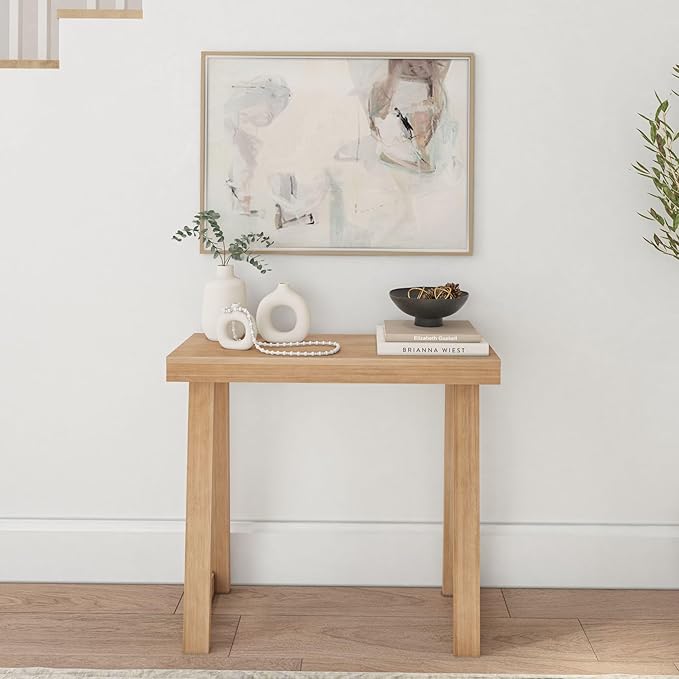 Plank+Beam Solid Wood Console Table, 36 Inch, Sofa Table, Narrow Entryway Table for Hallway, Behind The Couch, Living Room, Foyer, Easy Assembly, Blonde