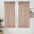 MIULEE Natural Beige Linen Curtains 63 Inch Length 2 Panels by MIULEE