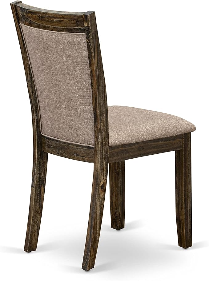 East West Furniture X727MZ716-7 7 Piece Kitchen Table Set Consist of a Rectangle Dining Table with X-Legs and 6 Dark Khaki Linen Fabric Parson Dining Chairs, 40x72 Inch, Multi-Color