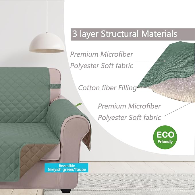U-NICE HOME Loveseat Sofa Cover Reversible Couch Covers - Image 4