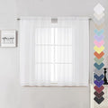 Lecloud White Sheer Curtains 54 Inch Length 2 Panels, Voile Bedroom Curtains by Lecloud