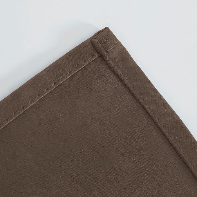LEMOMO Blackout Curtains 66 x 72 Inch Long Chocolate Curtains Set of 2 Panels - Image 7