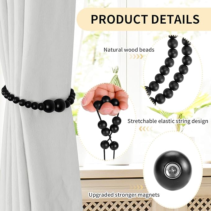 Magnetic Curtain Tiebacks, 6 Pack Curtain Holdbacks - Image 5