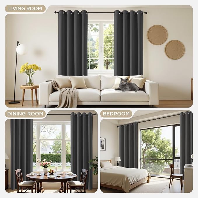 Joydeco Blackout Curtains 90 Inch Length 2 Panels Set, Thermal Insulated Long - Image 4