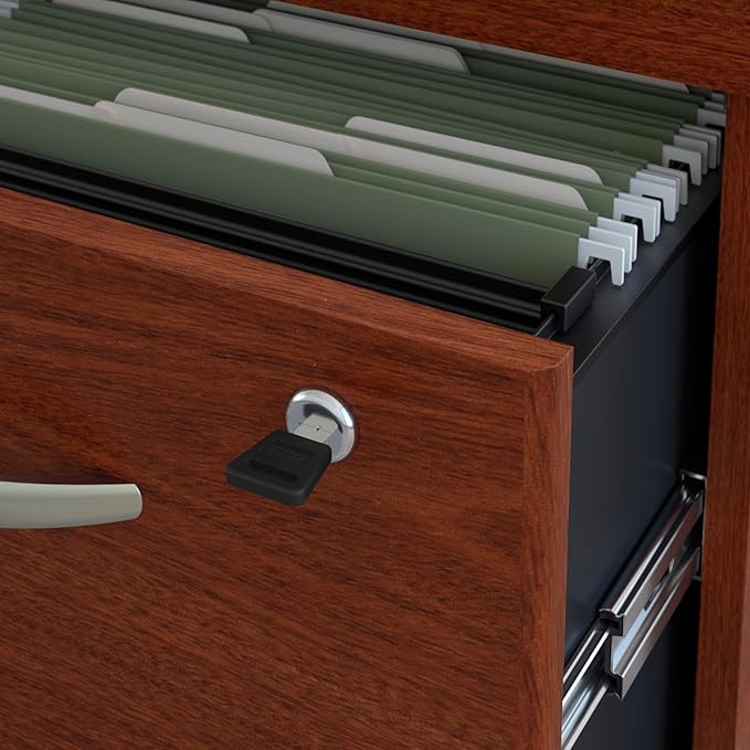 Bush Business Furniture Series C 2 Drawer Rolling File Cabinet in Mahogany - Assembled, Mobile Document Storage for Home or Professional Office