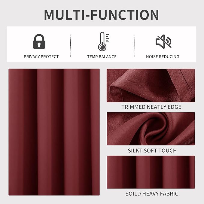 Joydeco Blackout Curtains 108 Inch Length 2 Panels Set, Thermal Insulated Long - Image 4
