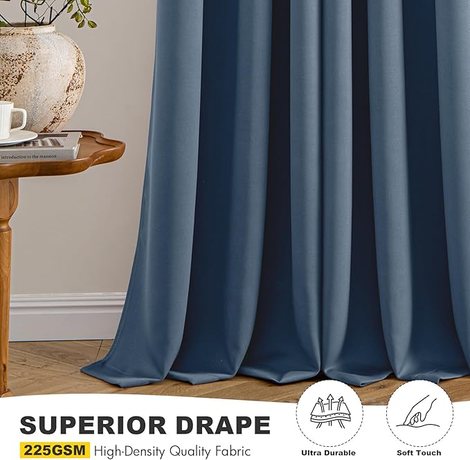 MIULEE Stone Blue Blackout Curtains - Image 5