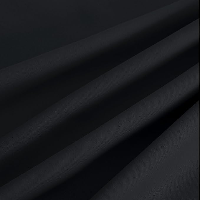 NICETOWN Room Darkening Draperies Curtains Panels, 2 Panels Black W52 x L63 - Image 9