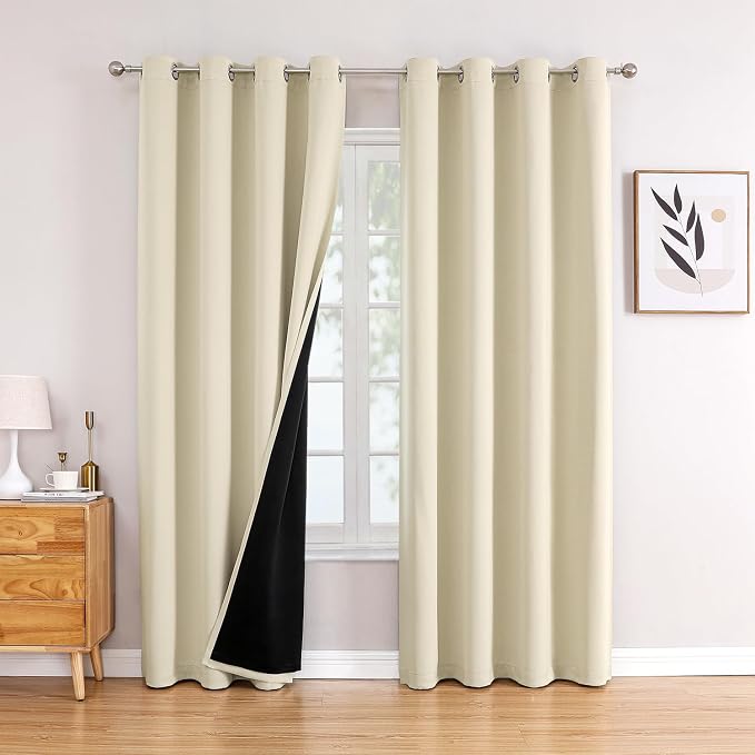 ChrisDowa 100% Blackout Curtains 80 inch Long by ChrisDowa