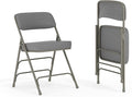 Flash Furniture Hercules Series Metal Folding Chairs with Cushioned Seats, Fabric Upholstered Event Chairs, Set of 2, Gray