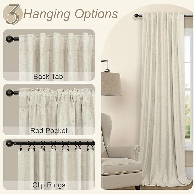 Room Darkening Curtains for Living Room Divider Boho Ceiling to Floor Length - Image 6