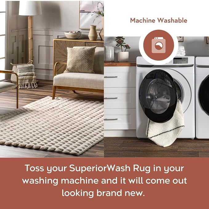 nuLOOM 7'6' x 9'6' Cozy Plush Area Rug, Machine Washable, Soft Fluffy Shag - Image 3