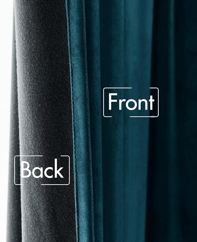 MIULEE Blue Velvet Curtains 96 inches 2 Panels - Image 6