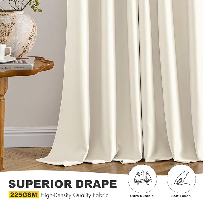 MIULEE Birch Blackout Curtains for Bedroom Living Room 45 Inches Long 2 Panels - Image 5