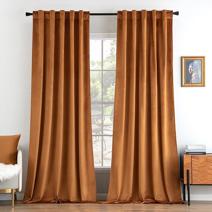 MIULEE Velvet Curtains 108 inches Long 2 Panels by MIULEE