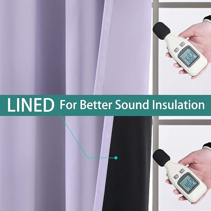Yakamok 100% Blackout Curtains Energy Saving Thermal Insulated 2 Thick Layers - Image 4