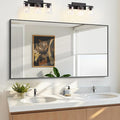 KOCUUY 30x55 Inch Large Black Wall Mounted Mirror,Aluminum Framed Decorative Rectangular Bathroom Mirror for Wall Over Sink,Vanity Mirror for Bedroom Living Room Bathroom,Functional Oversized Mirror