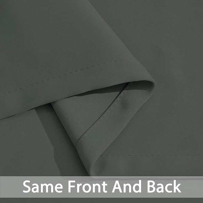 Yakamok Room Darkening Dark Gray Blackout Curtains Thermal Insulated Grommet - Image 4