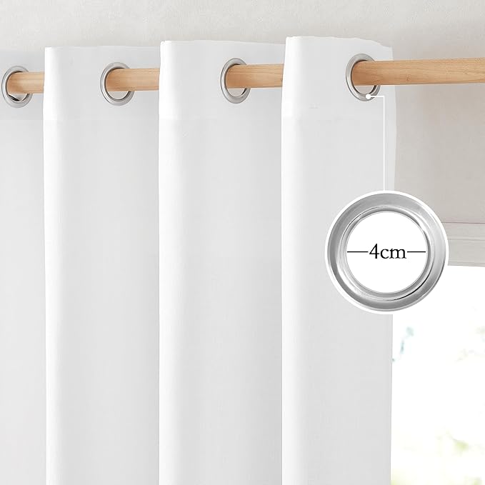 NICETOWN Thick Linen White Curtains 72 inches Long - Image 2