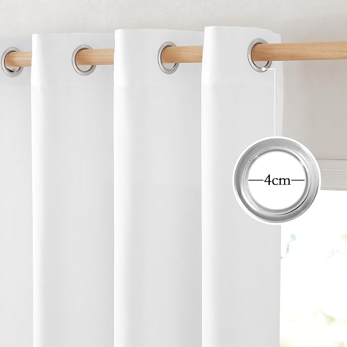 NICETOWN Linen White Curtains 96 inches Long - Image 2