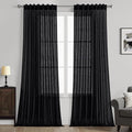 MIULEE Black Linen Curtains 96 Inch Length 2 Panels by MIULEE