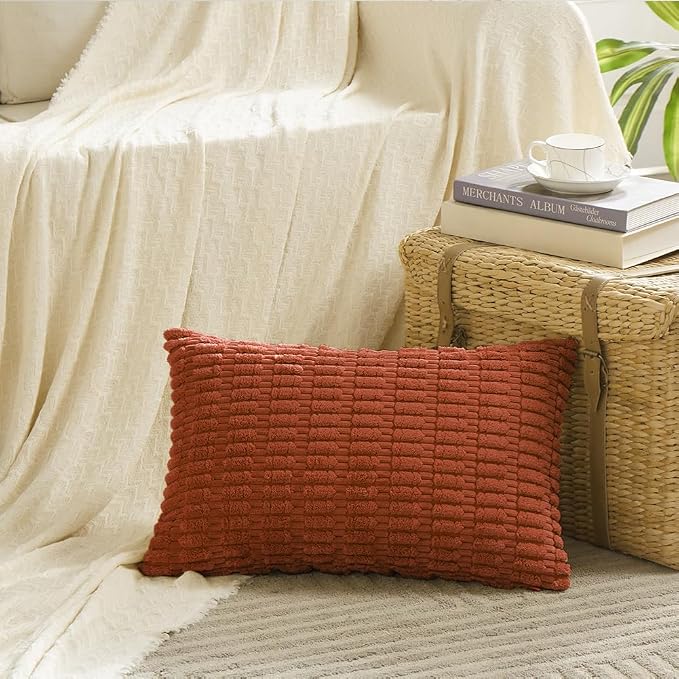 Fancy Homi 4 Packs Boho Burnt Orange Fall Decorative Throw Pillow Covers 16x24 - Image 2