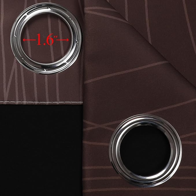 Estelar Textiler Brown and Greyish White Blackout Curtains - Image 7