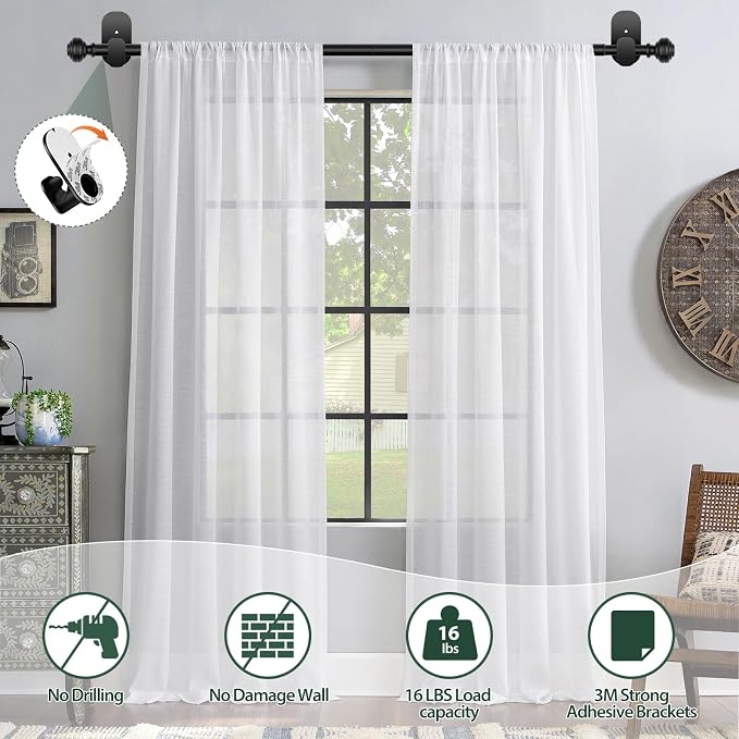 KAMANINA Curtain Rods No Drilling - Image 2