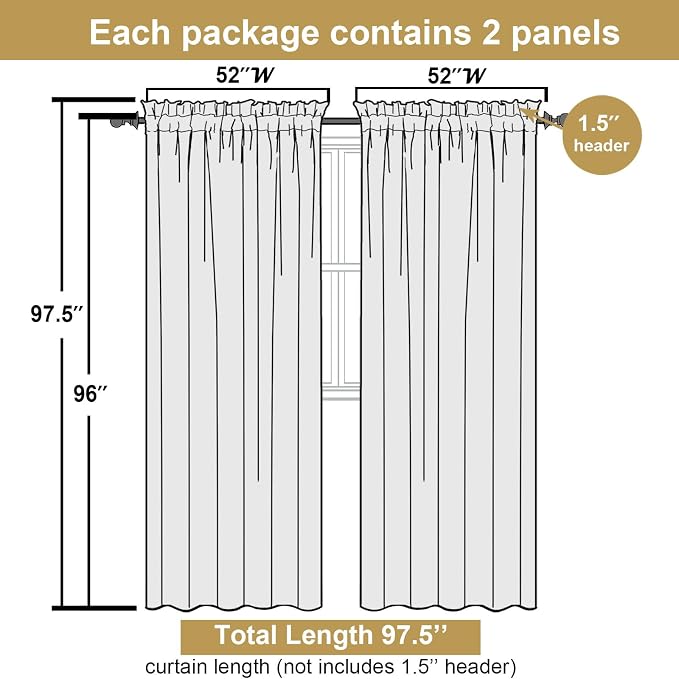 Lecloud Leia Blush Pink Sheer Curtains 96 Inches Long 2 Panels, Airy Leaf - Image 2